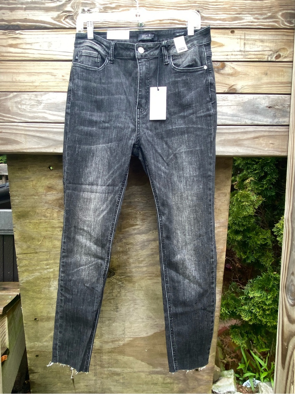 Judy Blue High Waist Black/Dark Grey Washed Skinny Jeans Size 11/30 NWT